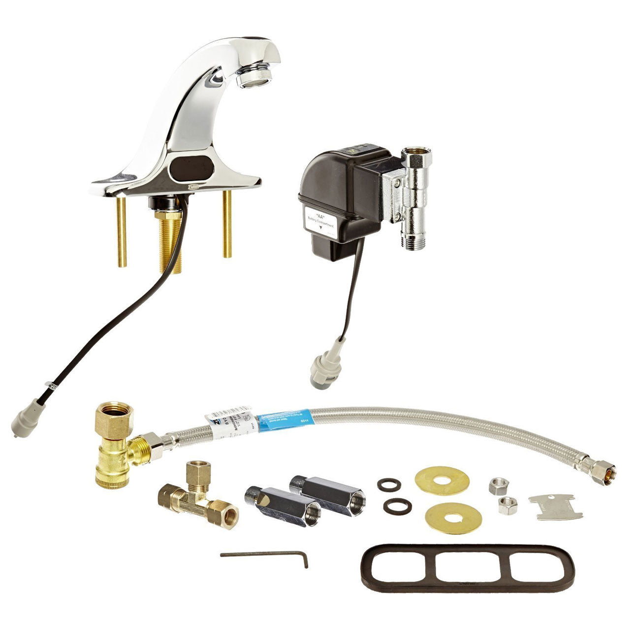 Aquasense Deck Mount Sensor Faucet-Battery Plug or Hardwire