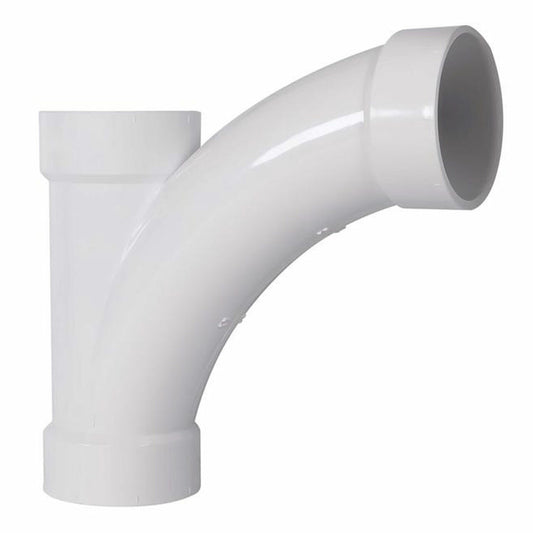 4" x 4" x 2" PVC DWV Combo Reducing WYE & 45 Degree Elbow (1/8 Bend 1 PC Hub x Hub x Hub)